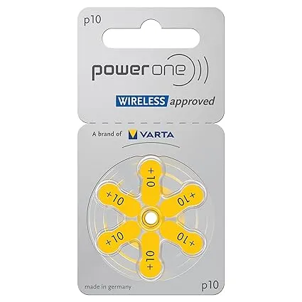 Power One Hearing Aid Battery Size 10, Pack Of 60 Batteries