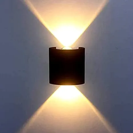 Metal 2 Watts 2 Ray Oval Warm White Color Up Down Led Outdoor Indoor Ip65 Exterior Wall Step Light Fixture Waterproof Lamp