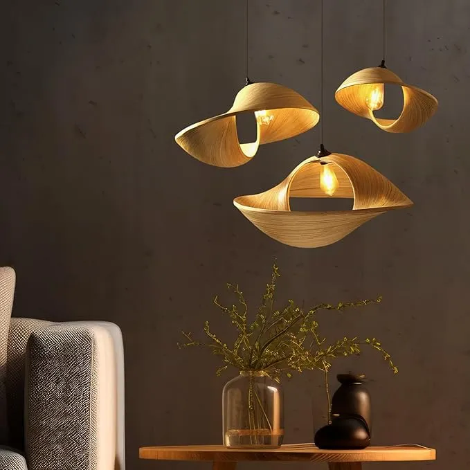 Habere India-All the Cultures Fabricating India Ceiling Lamps for Living Room | Ceiling Hanging Lights | Hanging Lights for Balcony | Lamps for Living Room | Oval Bamboo Lamp - Beige (L: D60xH40 cm)